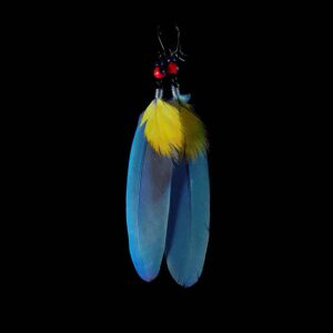 Peříčková naušnice Guacamayo Amazonas