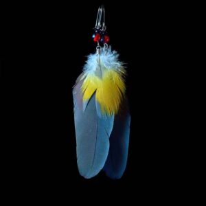 Peříčková naušnice Guacamayo Azules